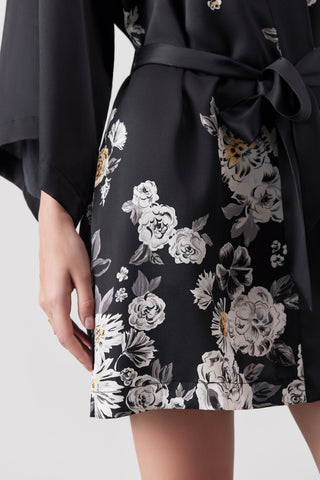 Detail of a silk kimono worn by a woman