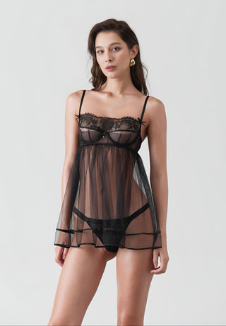 black round babydoll